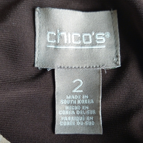 Chico's Tan Abstract Animal Print Layered Poncho Cape Attached Tank Top Modern - Picture 6 of 8